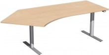 Schreibtisch Elektro-Hubtisch links B2166xT1130xH650-1250mm, Buche/silber
