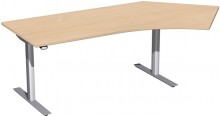 Schreibtisch Elektro-Hubtisch rechts B2166xT1130xH650-1250mm, Buche/silber