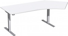 Schreibtisch Elektro-Hubtisch rechts B2166xT1130xH650-1250mm, weiß/silber
