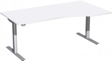 Schreibtisch Elektro-Hubtisch rechts B1800xT800xH650-1250mm, weiß/silber