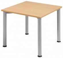 Schreibtisch B800xT800mm Buche/weißalu, 4-Fuß Flex