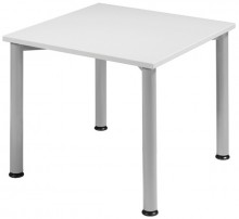 Schreibtisch B800xT800mm Lichtgrau/weißalu, 4-Fuß Flex