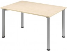 Schreibtisch B1200xT800mm Ahorn/weißalu, 4-Fuß Flex