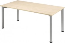 Schreibtisch B1600xT800mm Ahorn/weißalu, 4-Fuß Flex