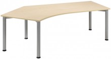 Schreibtisch 135° links Ahorn/weißalu 4-Fuß Flex, BxT: 2166x800/1130mm