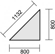 Verkettungsplatte Dreieck 90° Ahorn/weißalu, 4-Fuß Flex
