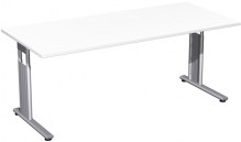 Schreibtisch B1800xT800mm, Flex weiß/silber