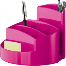 Schreibtisch-Köcher Rondo pink 9 Fächer, 140x140x109mm, Kunststoff