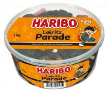 Haribo Lakritz-Parade 1 KG Party Box Lakritzmischung und Fruchtgummi