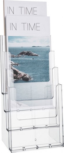 Tischprospekthalter glasklar für 4x1/3 A4/C6 lang 257x117x170mm