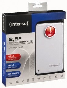 Portable Festplatte 2,5" USB 3.0 weiß, Speicherkapazität 1 TB