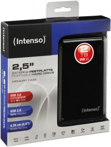 Portable Festplatte 2,5" schwarz, Speicherkapazität 2 TB