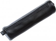 Schlamperrolle schwarz 21x6cm Leder