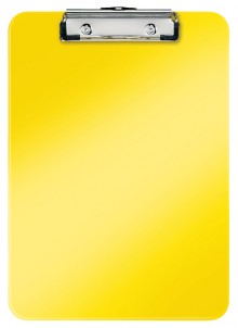 Klemmbrett WOW A4 Polystyrol gelb mit Metallklemmmechanik für 75 Blatt