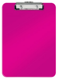 Klemmbrett WOW A4 Polystyrol pink mit Metallklemmmechanik für 75 Blatt