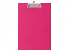 Schreibplatte A4hoch pink mit Folienüberzug Klemmweite 8mm