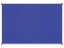 Pinnboard Standard 90/120 blau Textil Alurahmen, Ecken grau