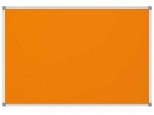 Pinnboard Standard 90/120 orange Textil Alurahmen, Ecken grau
