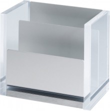 Zettelbox MAULacro Acryl/Alu 11,2x7x10,1cm, 2 Fächer