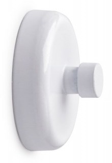 Magnet mit Griffknopf Ø 32mm x 15mm, 2er Set, Haftkraft 6kg, weiß.