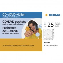 CD-DVD Hülle selbstkl.Papier weiss 124x124mm mit Sichtfenster 25St