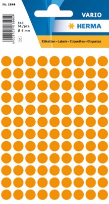 Etikett 8mm Farbpunkt l.orange 540Et 1Pack