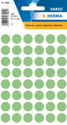 Etikett 13 mm Farbpunkt grün 240 Etiketten à 1 Packung
