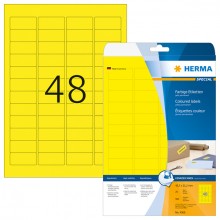 Farbige Etiketten A4 45,7x21,2mm gelb, matt, für alle PC-Drucker,