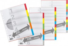 Register überbreit 6-teilig farbigem Karton, 6-farbig mit