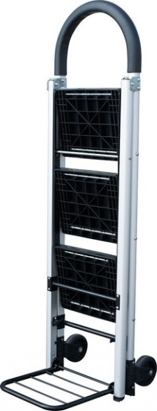 Handkarren-Leiter-Kombination, 3 Stufen, aluminium/schwarz