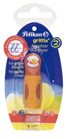 Griffix Anspitzer im ergonomischen Dasign, rot/orange, mit Auffang-