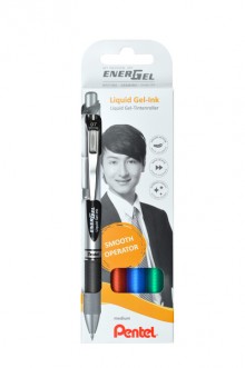 Liquid Gel-Tintenroller EnerGel 4er Set, schwaz, rot, blau grün