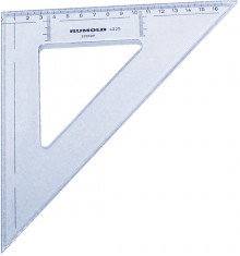 Rumold Zeichendreieck 45°, 25 cm, mm-Teilung, hochwertiger Kunststoff,