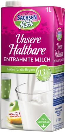 Sachsen H-Milch, 0,3% 1 Liter mit Schraubverschluss, ultrahocherhitzt