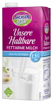 Sachsen H-Milch, 1,5 % 1 Liter mit Schraubverschluss, ultrahocherhitzt