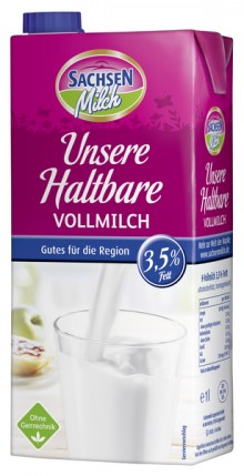 Sachsen H-Milch, 3,5 % 1 Liter mit Schraubverschluss, ultrahocherhitzt