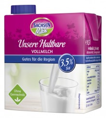 Sachsen H-Milch, 3,5 %, 0,5 Liter mit Schraubverschluss, ultrahocherhitzt