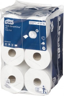 SmartOne Mini Toilettenpapier, 12 x 620 Blatt, 2-lagig, weiß,