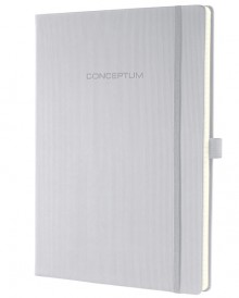Notizbuch Conceptum, 80g, Hardcover light grey, kariert, Stiftschlaufe