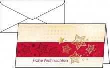 Weihnachts-Karten Glanzkarton inkl. Umschläge DL, 220g, Golden Stars
