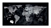 Glas-Magnetboard Artverum, World-Map Weltkarte inkl. extra starker