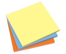 Static Notes sortiert, gelb, blau, orange, 10 x 10 cm, statisch haftend,
