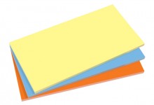 Static Notes sortiert, blau, gelb, orange, 10 x 20 cm, statisch haftend,