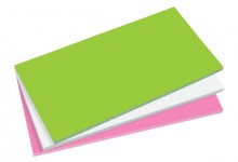 Static Notes sortiert, grün, weiß, pink, 10 x 20 cm, statisch haftend,