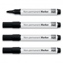 Non Permanent Marker schwarz 4er Pack, Rundspitze 1 - 3 mm