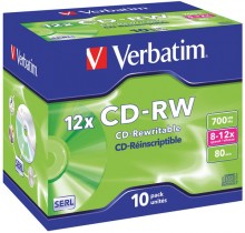 Rohling CD-RW 80 Min. 700MB 8-12-fach in Jewel Case