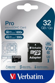 microSDHC Speicherkarte, 32 GB, PRO Class 10, U3, UHS-I, 45MB/s 300x