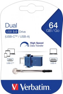 Speicherstick, USB 3.0, 64 GB, Dual Typ-A und Typ-C Anschluss
