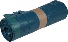 Müllsäcke LDPE, mit Zugband, 120 Liter, 38 my, blau, 700 x 1100 mm
