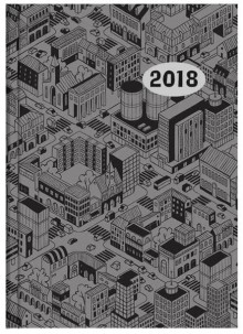 Taschenkalender 10 x 14 cm, Grau mit Stadtmotiv # 640-2803